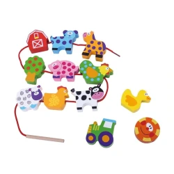 Bauernhof-Tierfädelspiel: Lernspielzeug für Kinder