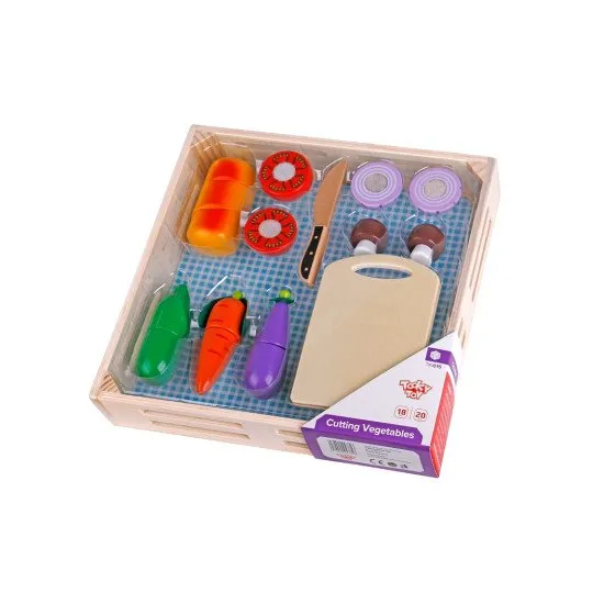 Gemüseschneidebrett aus Holz für Kinder