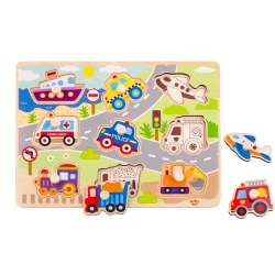 Steckpuzzle Verkehrsmittel für Kinder - Lernspielzeug und Motorikspiel