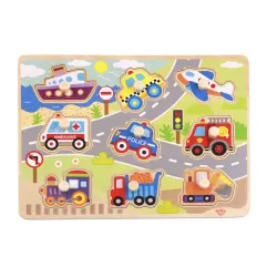Steckpuzzle Verkehrsmittel für Kinder - Lernspielzeug und Motorikspiel