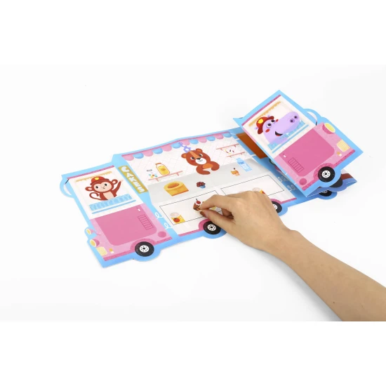 Kreatives Stickerset für Kinder: Eiscreme und Feuerwehrauto