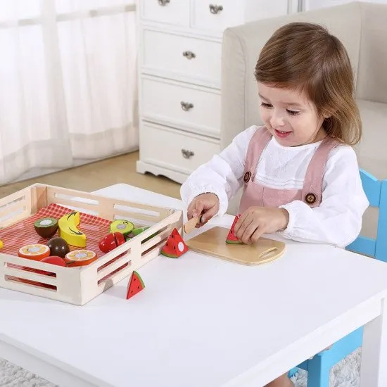 Holzobst zum Schneiden für Kinder