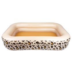 Aufblasbarer rechteckiger Pool Beige Leopard 211 cm
