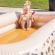 Aufblasbarer rechteckiger Pool Swim Essentials Beige Leopard 211 × 132 × 46 cm