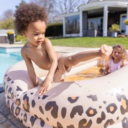 Aufblasbarer rechteckiger Pool Beige Leopard 211 cm