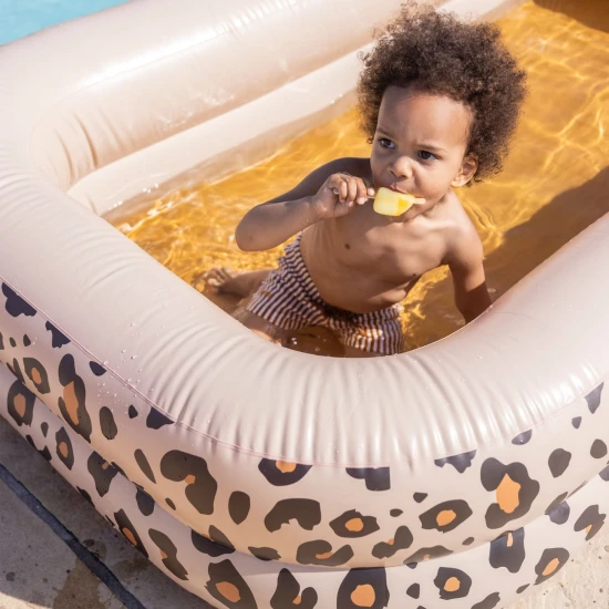 Aufblasbarer rechteckiger Pool Swim Essentials Beige Leopard 211 × 132 × 46 cm