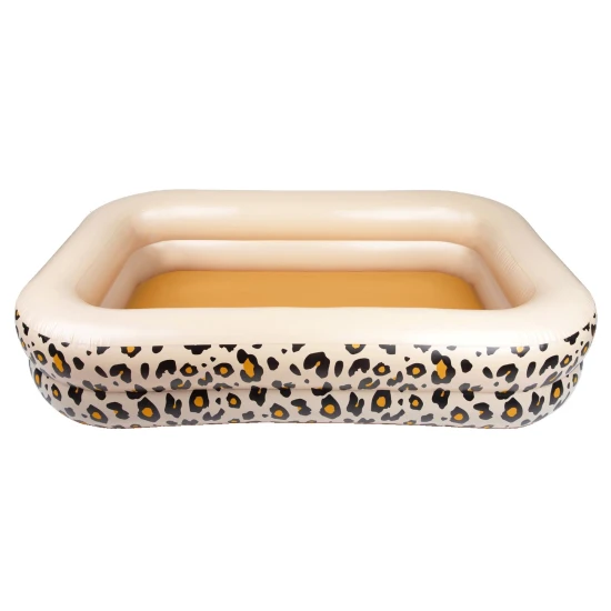 Aufblasbarer rechteckiger Pool Swim Essentials Beige Leopard 211 × 132 × 46 cm