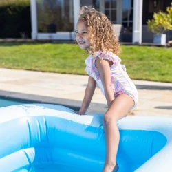 Aufblasbarer rechteckiger Pool Blau 211 cm