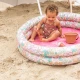 Aufblasbarer Kinderpool Blumen 100 cm mit frischem Blumenmuster und rosa Boden