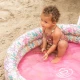 Aufblasbarer Kinderpool Blumen 100 cm mit frischem Blumenmuster und rosa Boden