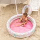 Aufblasbarer Kinderpool Blumen 100 cm mit frischem Blumenmuster und rosa Boden
