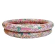 Aufblasbarer Kinderpool Blumen 100 cm mit frischem Blumenmuster und rosa Boden