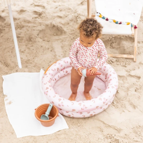 Aufblasbarer Kinderpool Old pink Leopard 60 cm mit Altrosa-Leopardenmuster, 2 Luftkammern