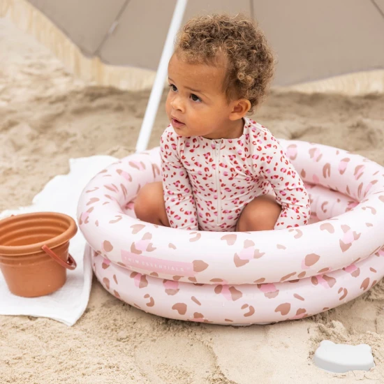 Aufblasbarer Kinderpool Old pink Leopard 60 cm mit Altrosa-Leopardenmuster, 2 Luftkammern