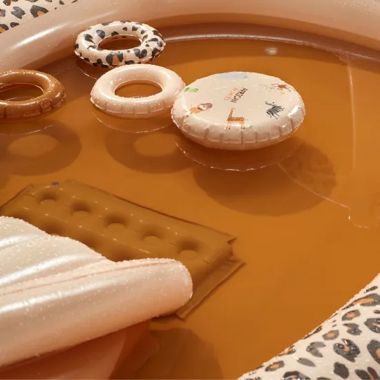 Aufblasbarer Pool mit Rutsche Beige Leopard 210 cm