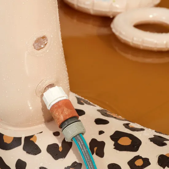 Aufblasbarer Pool mit Rutsche Beige Leopard 210 cm