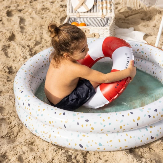 Aufblasbares Kinderrad Swim Essentials mit Streifenmotiv in rot-weißer Farbe - Durchmesser 50 cm