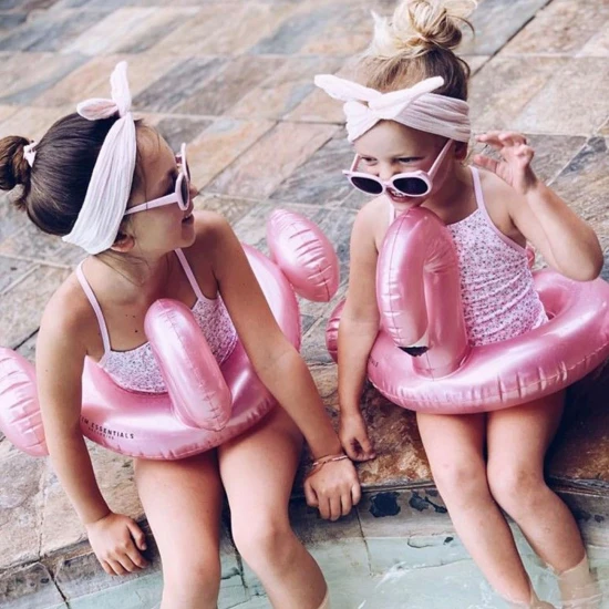 Aufblasbares Kinderrad Swim Essentials mit Flamingo-Design in der Farbe Pink – Durchmesser 55 cm