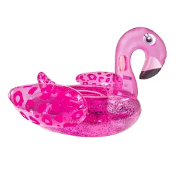 Aufblasbarer Flamingo Neon mit Glitzer 150 cm