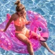 Aufblasbarer Flamingo Neon mit Glitzer 150 cm