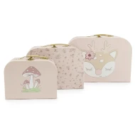 Set aus drei Pappkoffern Rehkitz Ella dreamy flowers