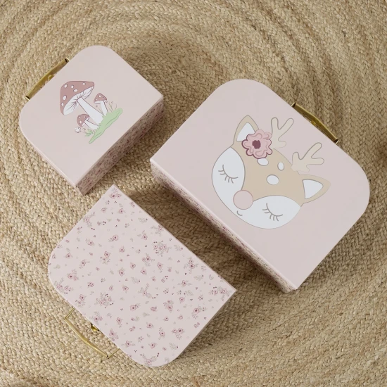 Bieco Set aus drei Pappkoffern Rehkitz Ella dreamy flowers BIECO_04003039