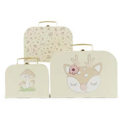 Set aus drei Pappkoffern Rehkitz Ella vintage flowers