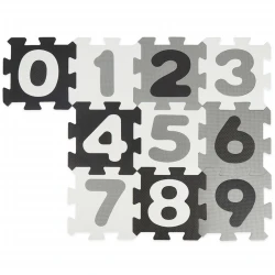 Schaumstoff-Spielmatte Puzzle mit Zahlen Black & White 10 Teile