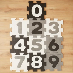 Schaumstoff-Spielmatte Puzzle mit Zahlen Black & White 10 Teile