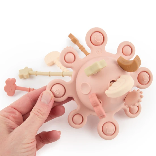 Bieco Silikon-Motorikspielzeug mit Aktivitäten dreamy rose BIECO_20000090