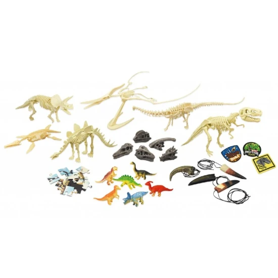 Das Dino Surprise Pack enthält 25 Packungen mit verschiedenen Artikeln.