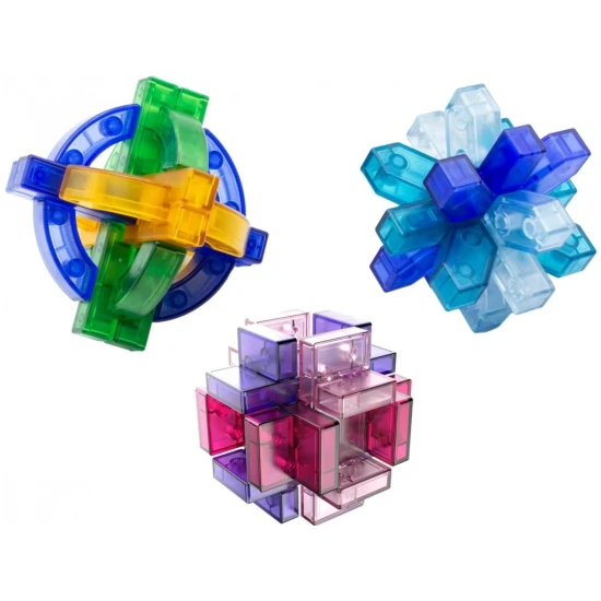 Ein Set aus drei traditionellen Puzzles in modernem Design.