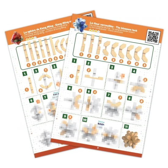 Ein Set aus drei traditionellen Puzzles in modernem Design.