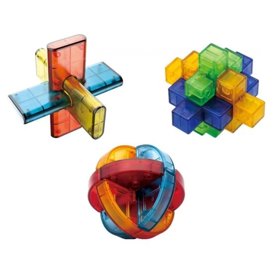 Ein Set aus drei traditionellen Puzzles in modernem Design.