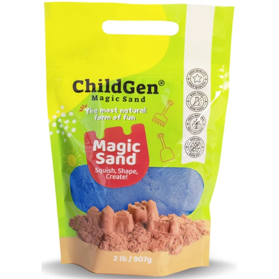 ChildGen Magischer Sand Blue – natürlicher, antibakterieller und duftender kinetischer Sand für Kinder.