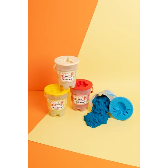 ChildGen Zaubersand im Eimer Blue 500 g – natürlicher, antibakterieller und duftender kinetischer Sand für Kinder.