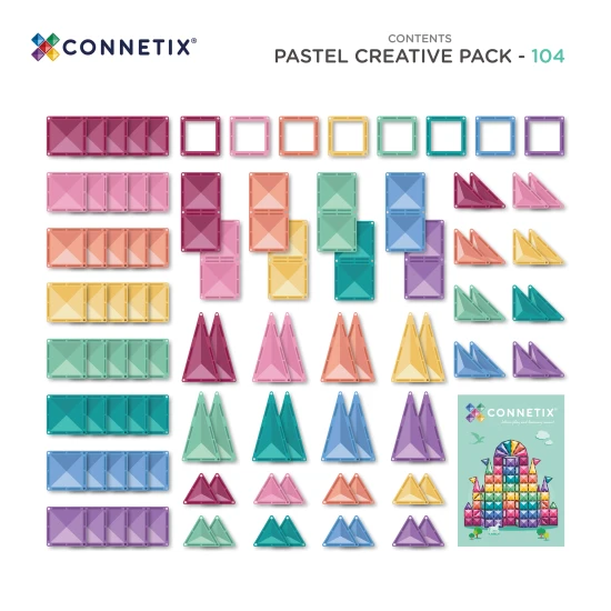 Magnetischer Konstruktionsbaukasten Pastel Creative Pack 104 Teile