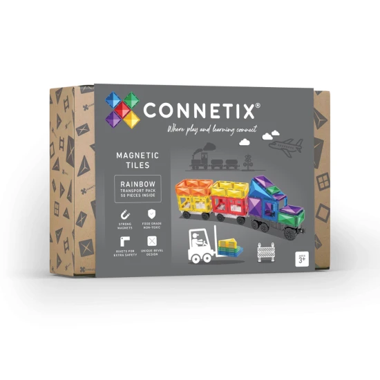 Magnetisches Bauset Rainbow Transport 50 Teile