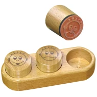 Holzstempel Gesichter 3 Stk