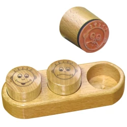 Holzstempel Gesichter 3 Stk