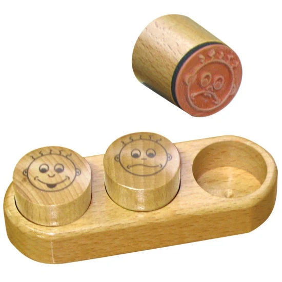 Holzstempel Gesichter 3 Stk
