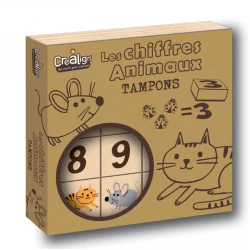 Holzstempel Tiere und Zahlen 15 Stk