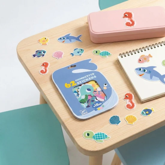 Erste abnehmbare Aufkleber Meerestiere