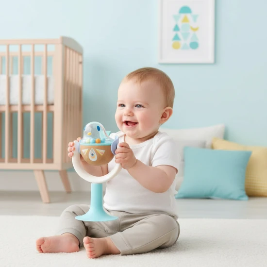 Rassel mit Saugnapf Vogel