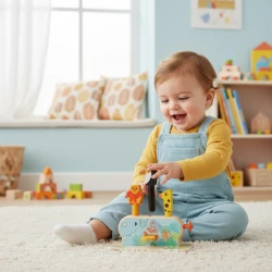 Multi Pop Holzmotorspielzeug mit 3 Pop-up-Tieren