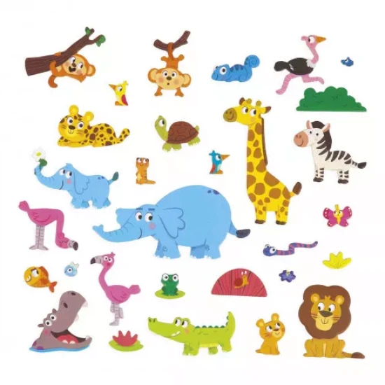 Magnetische Geschichten für Kinder mit afrikanischen Tieren von Janod.