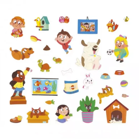 Magnetische Geschichten für Kinder mit Haustieren von Janod.