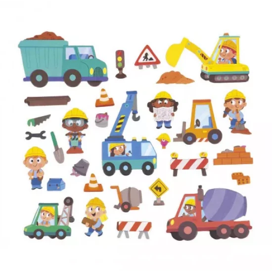 Magnetische Geschichten für Kinder zum Thema Baustelle von Janod.