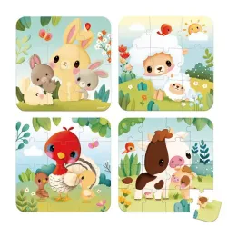 Puzzle im Koffer 4 in 1 Bauernhof