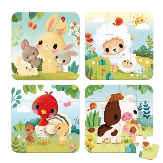 Lassen Sie sich von wunderschönen Illustrationen verzaubern, die Kindern helfen, die Namen von Tieren und ihren Babys zu lernen.